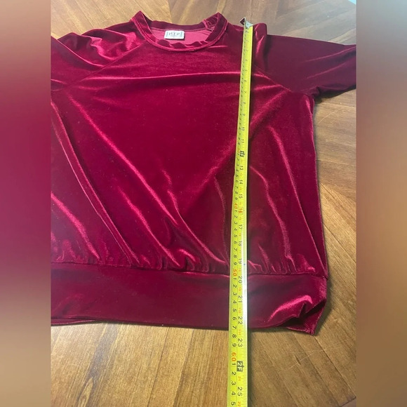 H.I.P. Velevt Velour Round Neck Long Sleeve Top Boho Whimsy Fairy Festive Small - Picture 6 of 7